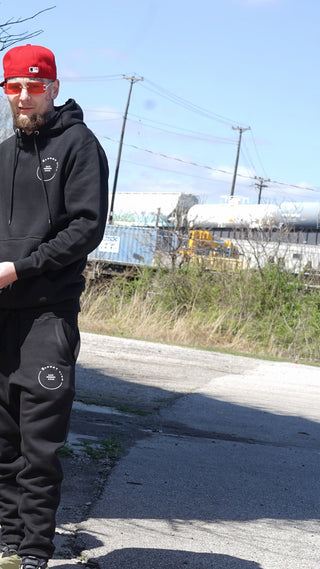 Black Circle Design Jogger Set/Combo