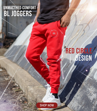 Red Circle Design BL Joggers Banner